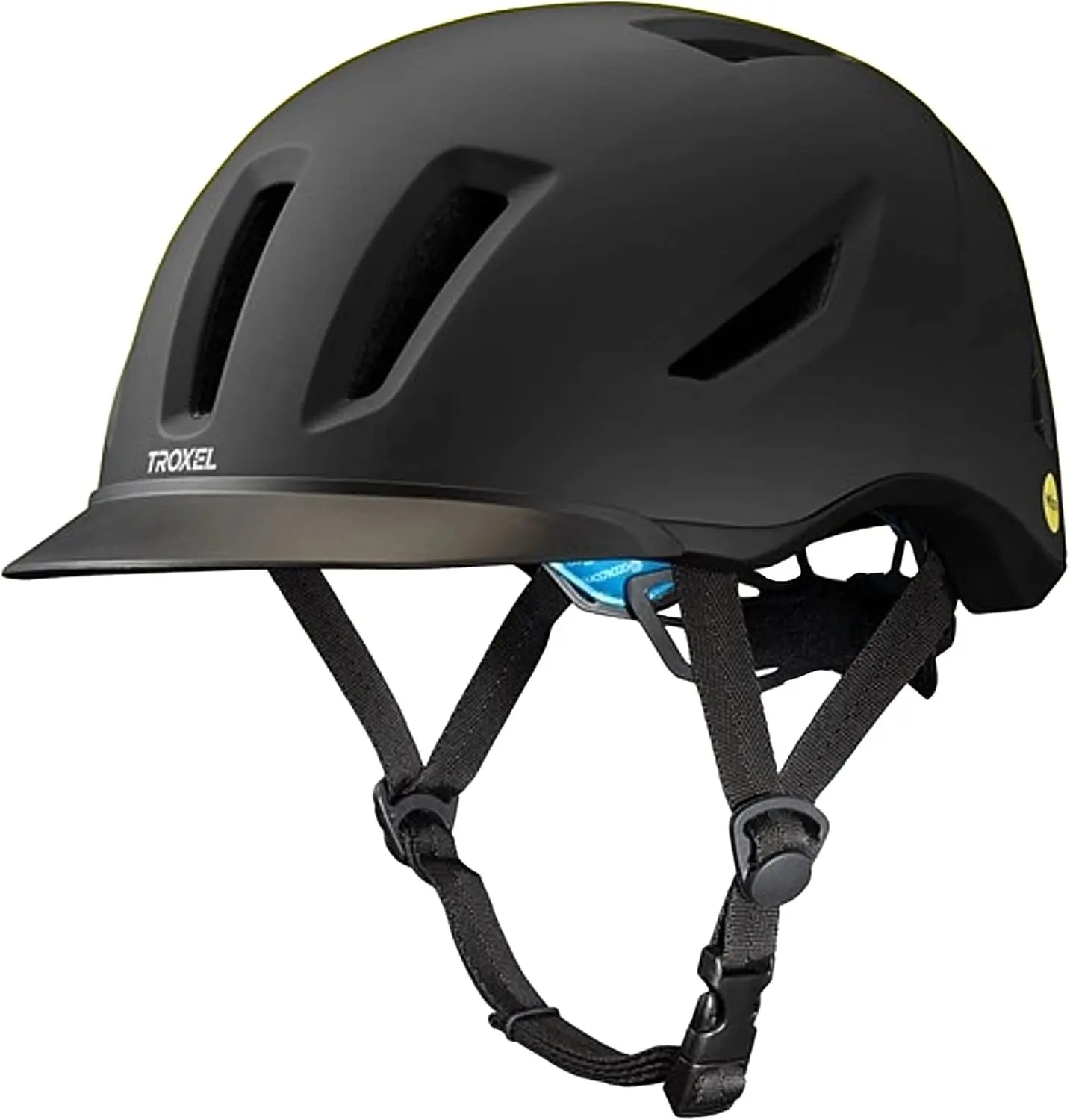 Troxel Terrain MIPS Riding Helmet - Low Profile, ASTM/SEI Certified, 12 Vents - Multiple Sizes Black Duratec / Small