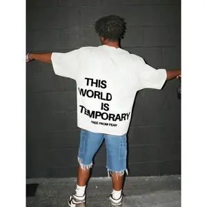 Men’s oversized loose-fit graphic T-shirt with a fun slogan, Y2K style, streetwear casual wear for all seasons, unisex street fashion GARMENTARY