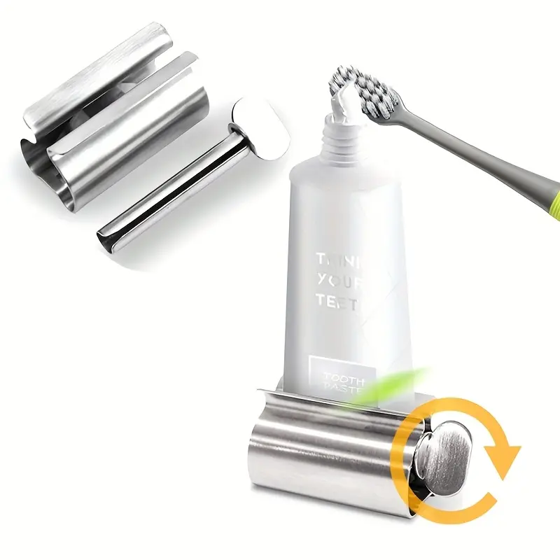3 Pack Heavy Duty Metal Toothpaste Squeezer, with Ergonomic Grip And Secure Stand - Rustproof, Easy Clean, Hygienic Design for Bathroom, Kitchen, Travel - Suitable for Seniors Adults (Durable Plastic Texture)