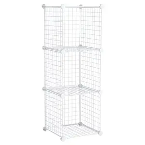 Rubbermaid 3-Piece Stackable Modular Storage Cube Set, White Great for organizing you bedrooms, dorm rooms closets and more