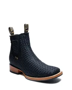 JP Western Dress Boots / Black Petatillo