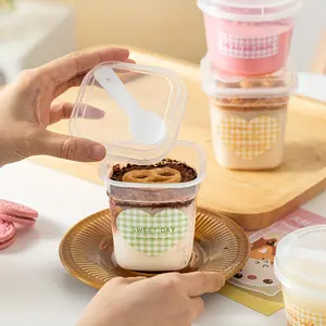 20 Sets Multifunctional Dessert Cups with Lids and Spoons - Sturdy, Clear, and Reusable for Hot/Cold Treats - Ideal for Parties, Picnics, and Catering