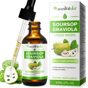 Acentiallabs Soursop Graviola Liquid Drop 1800mg 60ml - Sugar/Gluten Free for Overall Health, Relaxation, Liver & Sleep Support