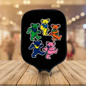 Dancing Bears - Pickleball Paddle Cover with Side Mesh Pocket and Hand Strap