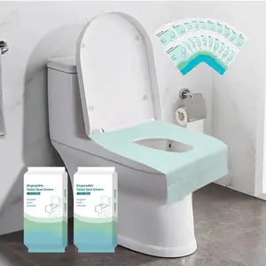 Toilet Seat Cover Disposable Travel Pack of 20 | Faster to Use - No Stickers | Waterproof | Extra Large Disposable Toilet Seat Cover for Adults and Kids, Individually Used in Public Restrooms/Airplanes (20 Pack)