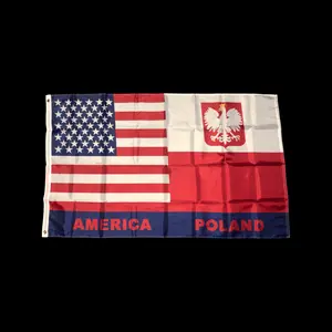 USA American Poland 3x5ft Nylon 150D Flag POLSKA/POLISH
