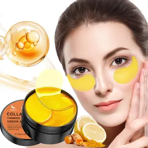 60pcs Collagen Turmeric Vitamin Eye Mask, Strong Hydration, Moisturizing, Brightening & Firming, Suitable All Skin Types, Day & Night Use