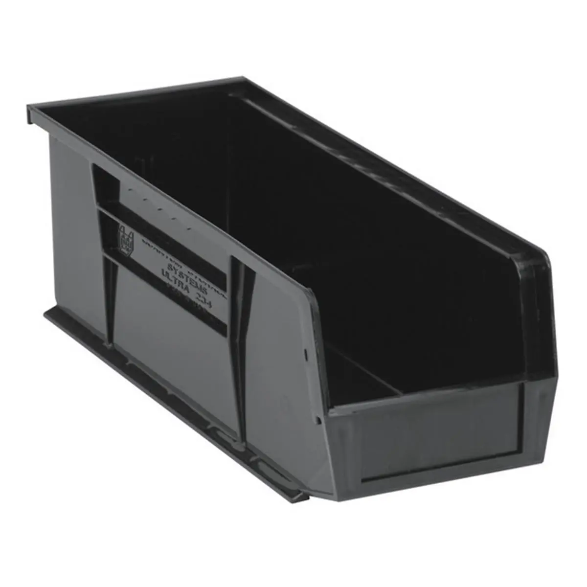 212 MAIN Ultra Stack-Ready Heavy-Duty Storage Box with Side Grips, Black Home Organiser for Tool Storage, 14.75x5.5x5 in