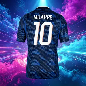 2026 France National Home Blue 10# Mbappe 7# Dembele Short And Long Sleeve Soccer Jersey Fans Version