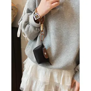 Mini Wallet for Women, Detachable Nylon Wrist Strap Coin Purse, Zipper Closure, Decorative Bag, Christmas Gift, Suitable for Young Girls