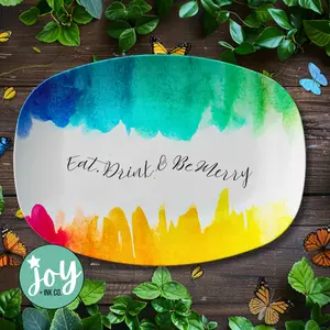 Eat, Drink & Be Merry Colorful Platter
