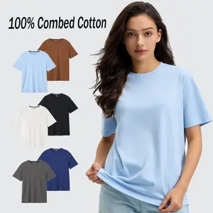 MEGA T SHOP Women’s 100% Combed Cotton T-Shirt, 6.35 oz Midweight Crew Neck Short Sleeve Basic Tee, Soft Regular Fit Casual Tropical