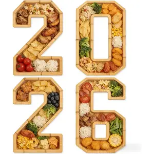 2026 Graduation Decorations Numbers Charcuterie Board Box - Bamboo Tray for Graduation Centerpieces - Class of 2026 Table Decoration for College High School