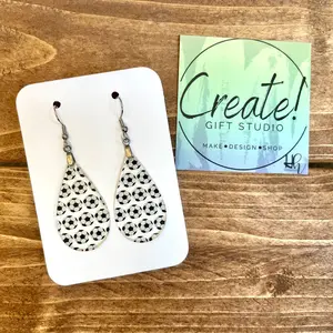 Soccer earrings, dangle earrings,