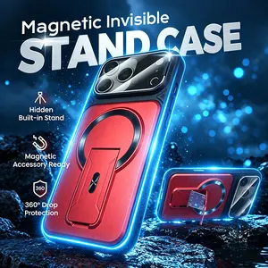 Multifunctional Magnetic Case with Invisible Stand & Camera Protection for iPhone