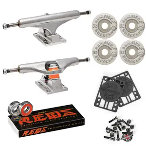 Independent Skateboard Trucks 139 Mid + 52mm Spitfire Burners Wheels, Bones Bearings