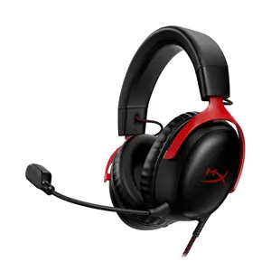 HyperX Cloud III Wired Gaming Headset with Angled 53mm Drivers DTS Spatial Audio & 10mm Mic for PC, PS5, PS4, Xbox Series X|S - Gaming Headphone, Cable, USB Dongle