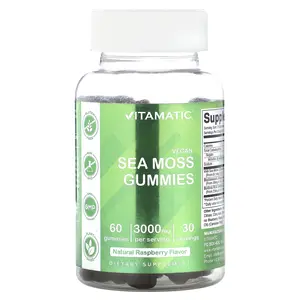 Vitamatic Vegan Sea Moss Gummies, Natural Raspberry, 60 Gummies Vitamatic Vegan Sea Moss Gummies, Natural Raspberry, 60 Gummies