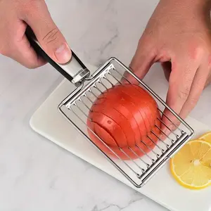 Stainless Steel Tomato Slicer - Manual Fruit & Vegetable Cutter, Egg Slicer, Kitchen Gadget for Perfect Slices & Dices, Ideal for Salads, Sandwiches & Breakfast Prep, Manual Slicer|Modern Kitchenware|Durable Construction, Vegetable Slicer