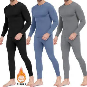 Men Thermal Top and Bottom Set Men Thermal Underwear Long Johns Fleece Lined Soft and Warm Set Base Layer for Cold Weather