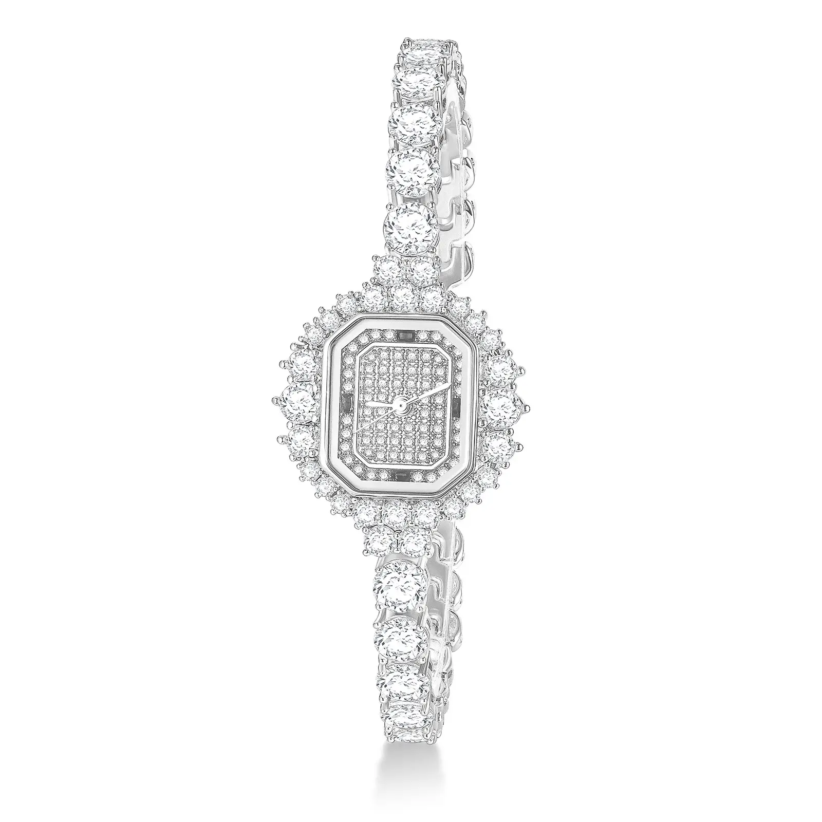 EAMTI Women's Watch with Cubic Zirconia CZ Simulated Quartz Movement 26.7mm Dial 7mm Band Water Resistant 30m Ideal Gift for Occasions