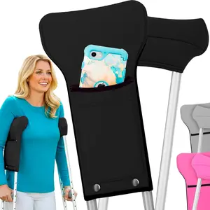 Vive Crutch Pads & Bag - Crutches Padding Accessories Pouch & Underarm Cushion Covers - Universal, Comfortable, Breathable, Machine Washable, Moisture Wicking - for Adult & Youth Crutches - Patented