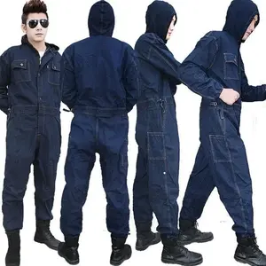 One-piece Denim Work Clothes Suit Anti-dirty Clothing Work Clothes for Men and Women Dust Protection Clothing