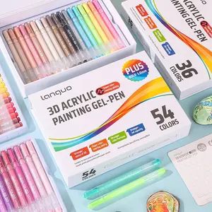 36/54 Color 3D Acrylic Gel Pens Fast Dry 1.0mm Doodle Tip Drawing Sketching Art Supplies, Ideal for Students, Includes Color Card Set, Acrylic Paint Pens