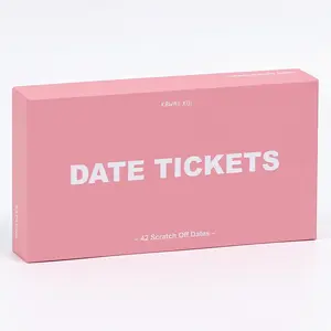 Date Ticket, 1 Box 42 Scratch Off Date Ideas & Adventures for Couple, Romantic Date Tickets Anniversary Gift for Him Her, Tabletop Games, Party Board Game