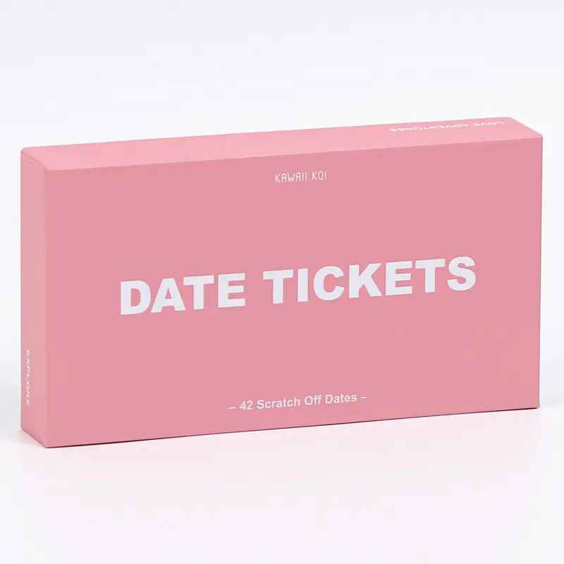 Date Ticket, 1 Box 42 Scratch Off Date Ideas & Adventures for Couple, Romantic Date Tickets Anniversary Gift for Him Her, Fun Tabletop Game, Party Board Game