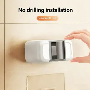 Wall-Mounted Mop and Broom Rack, Self-Adhesive Installation, No Drilling Required, Ideal for Kitchen and Bathroom Storage