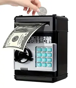 Kids Mini ATM Safe Piggy Bank with Password Lock | Auto Roll Bill Money Box for Allowance Saving