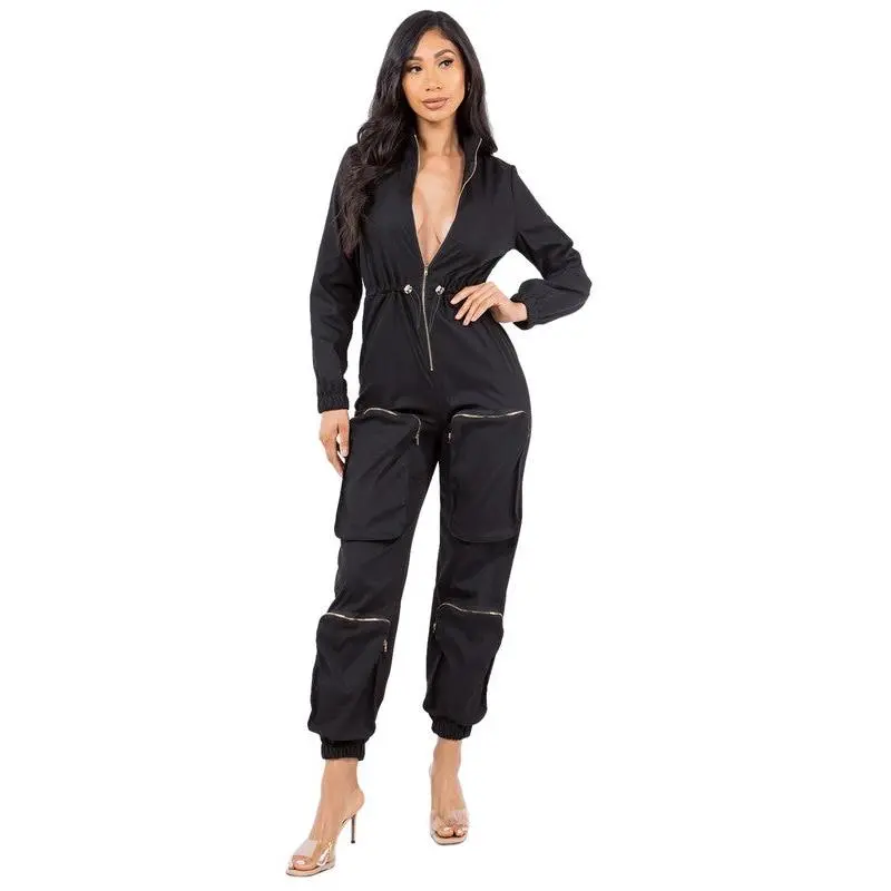 BLACK’D OUT CARGO JUMPSUIT