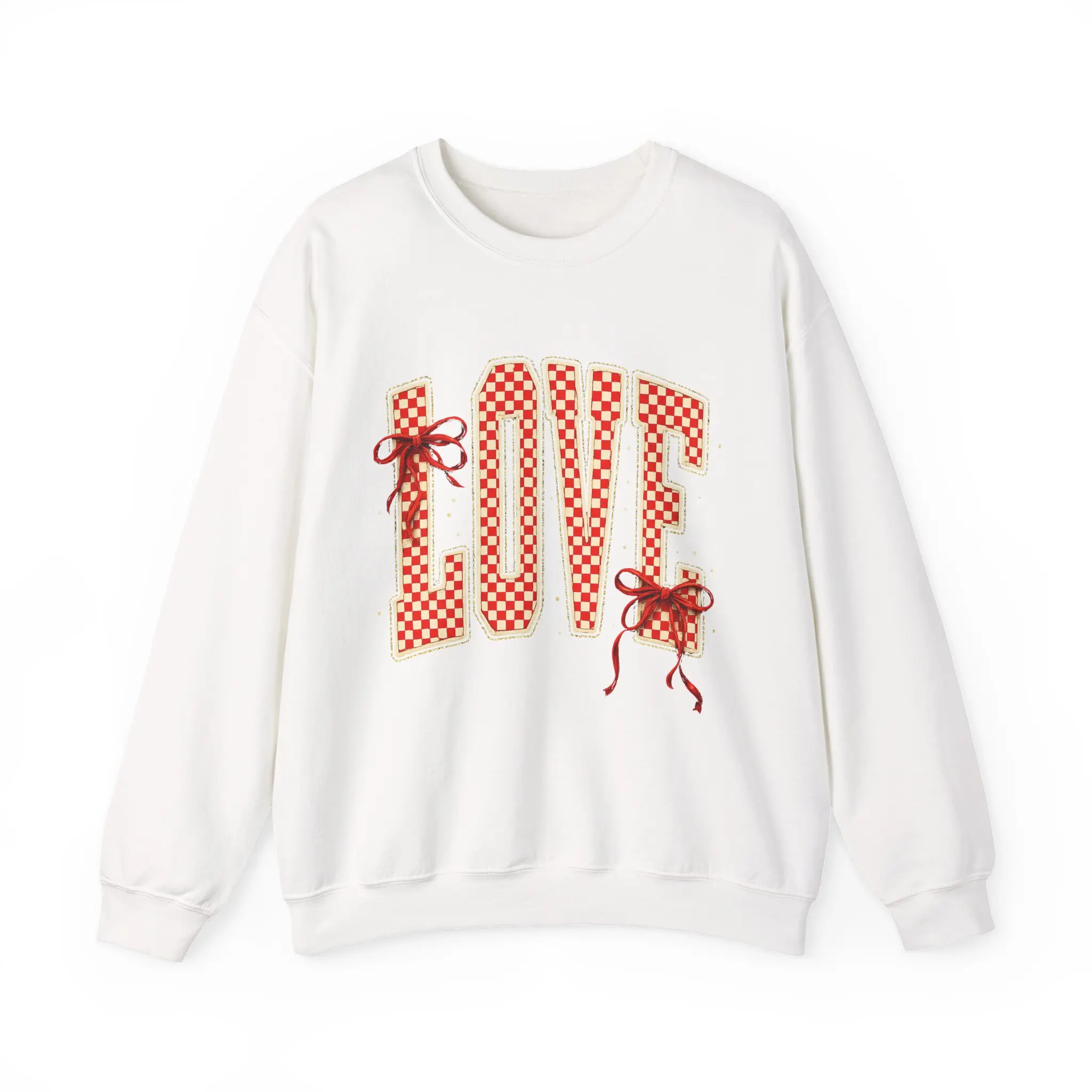 Checkerboard LOVE sweatshirt | Red Checker LOVE Crewneck
