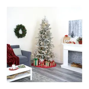 Nearly Natural 7.5' Flocked Manchester Faux Chr istmas Tree