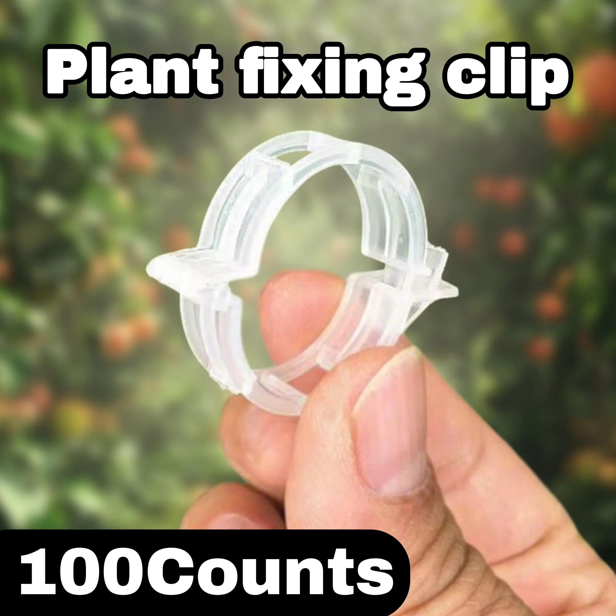 100 Counts Plant Support Clips, Tomato Plastic Trellis Clips, Garden Support Clips for Grape Tomato Vine Vegetables Plants for Upright and Healthy Gro