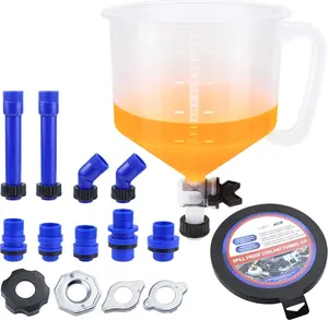 - Coolant Bleeder Kit, Universal Radiator Burping Funnel, No-Spill Coolant Funnel, Flush Kit