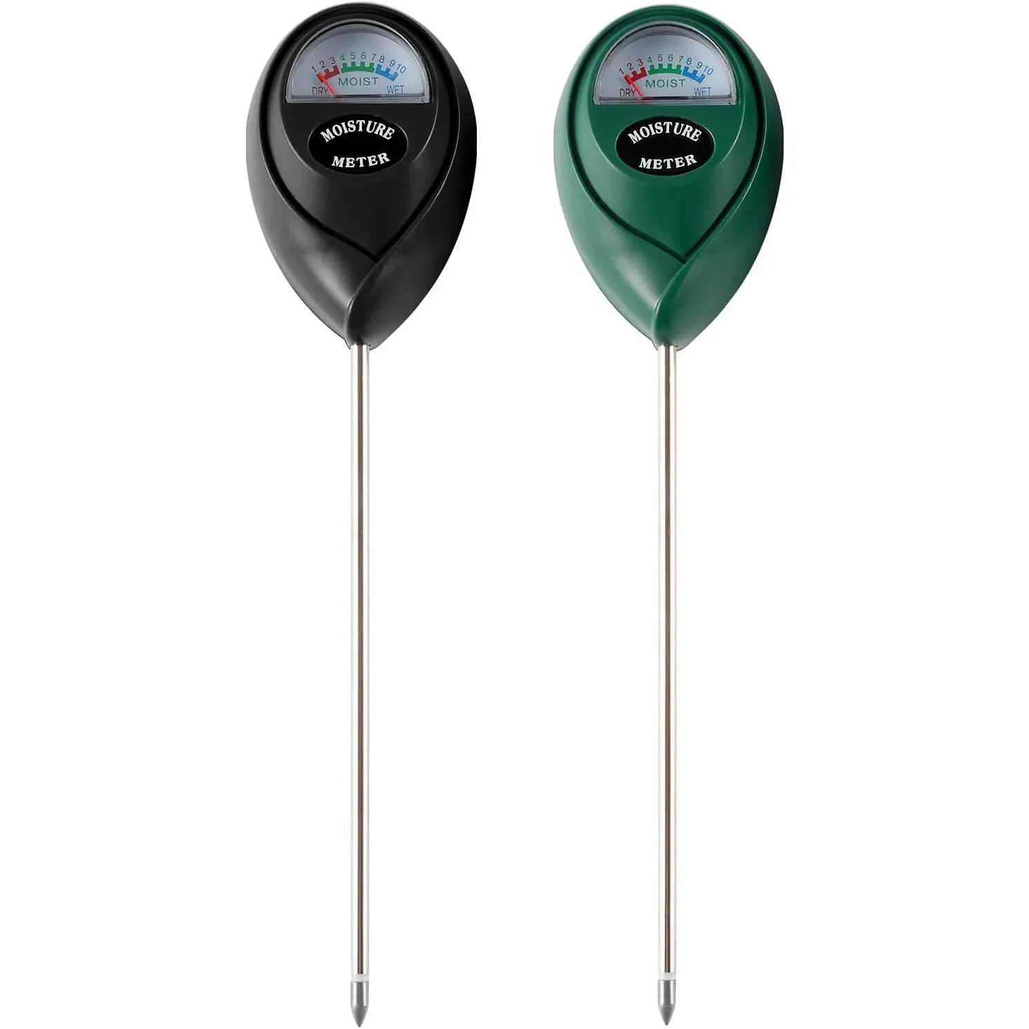 2 Packs Soil  Meter,  Water Meter for House , Soil Tester Test Kit Soil for Garden Lawn Farm Indoor & Outdoor Use, No  Required (Black & Green)