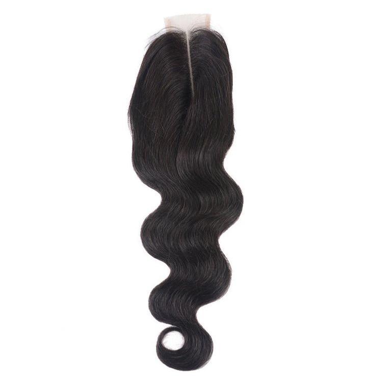 Riverwood 2*6 Lace Closure Straight/Body Wave 100% Virgin Human Hair Middle Part Transparent Lace Natural Black 30grams Hand Tied Strong Invisible Closure