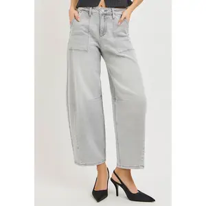 RISEN Slouchy Cropped Barrel Jeans