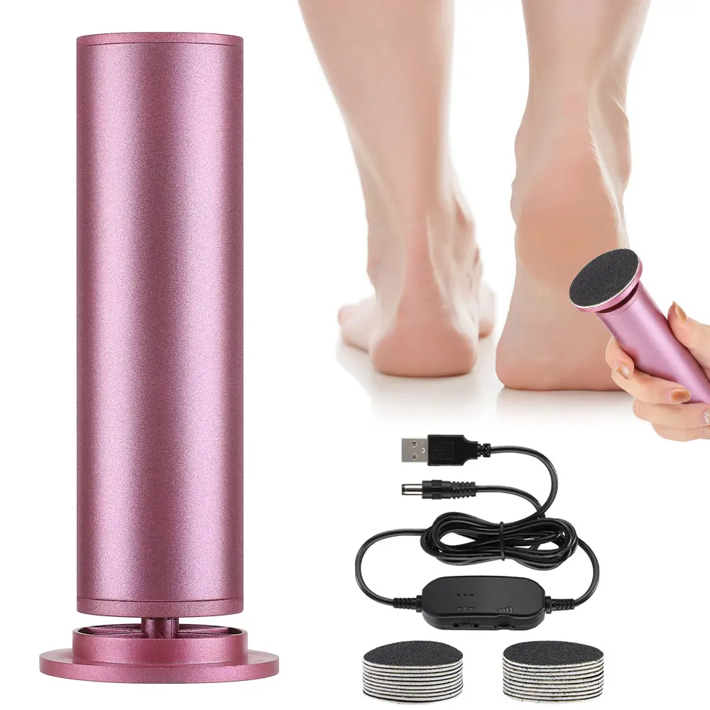 Electric Foot Callus Remover, USB Plug Adjustable Speed Foot File Tool, Cracked Heels Smooth Foot Care Pedicure Tool with 20PCS Sandpaper Discs
