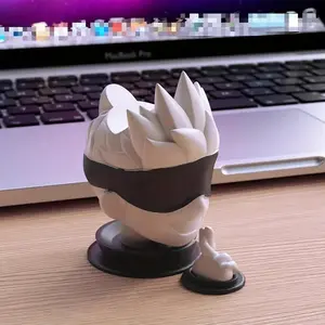 Blindfolded Giant Head Statue Game Controller Holder, Compatible with Ps4/ps5, Ns Pro Controller, Cyberpunk Theme Decor