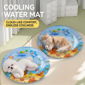 Pet Water-Filled Cooling Pad, Summer Pet Bed, Cat Bed, Dog Bed, Large Size, Fun Cooling, Inflatable Water-Filled Cooling Pad
