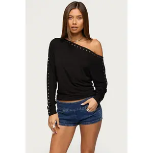 Paola Off Shoulder Stud Top