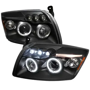 2007-2012 Caliber Dual Halo Projector Headlights (Matte Black Housing/Clear Lens)