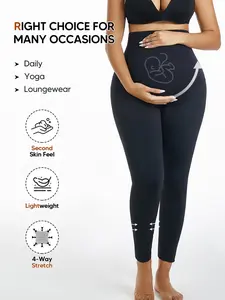 Pregnant Women High Elasticity Butt Lifting Full-Length Tight Pants, Casual High-Waisted Belly Control Yoga Pants, Fall & Winter Fashion