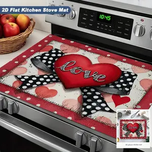Heart-Shaped Kitchen Heat-Resistant Mat, Creative Heart Pattern Non-Slip Pad, Warm Home Decor, Easy to Clean, Suitable for All Stoves