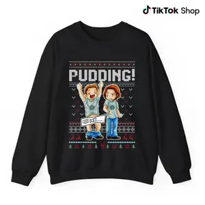 Funny Supernatural Christmas Shirt - Pudding Meme Dean & Sam Ugly Xmas Tee