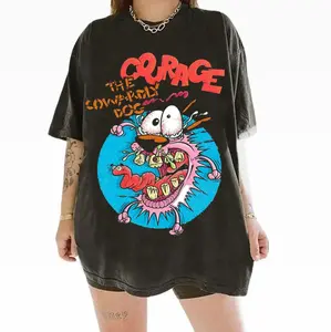 Courage the Cowardly Dog T-Shirt, Animated Shirt, Vintage Tee, Graphic Tees for Boys, Unisex Top, Vintage Y2K Aesthetic Shirt
