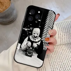 The-Clowns-horrors-T-Terrifier Phone Case For IPhone 17,16,15,14,13,12,11 Plus,Pro,Max,XR,XS,X,7,8 Plus,Mini Black Silicone Soft